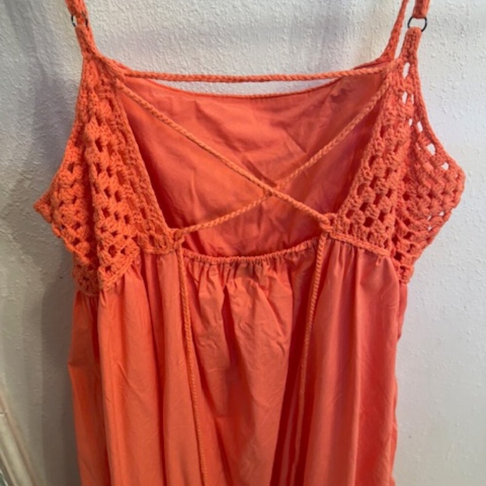 Rails Meeka Crochet Midi Dress in Coral